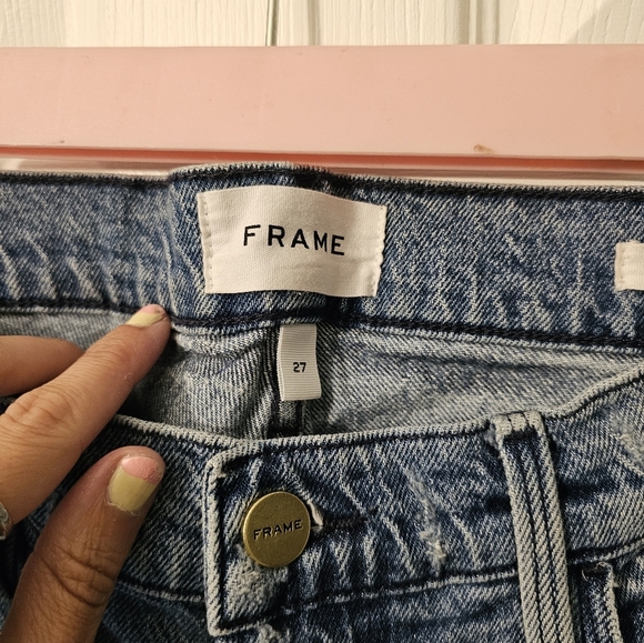 FRAME Le Garçon Straight-Leg Jeans in Beldon Rips Size 27 Slouchy - Picture 7 of 10